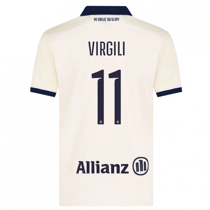 Danxen Uomo Maglia Jan Virgili #11 Beige Nero Kit Gara Away 2026/27 Maglietta