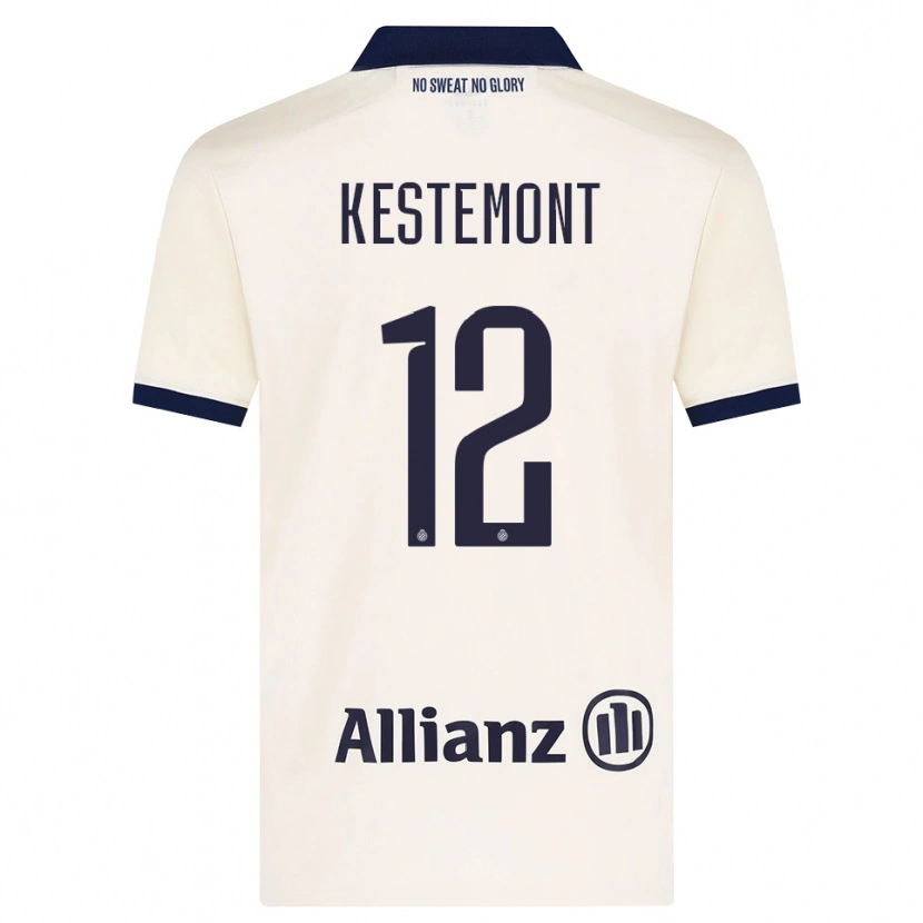 Danxen Uomo Maglia Thibeau Kestemont #12 Beige Nero Kit Gara Away 2026/27 Maglietta