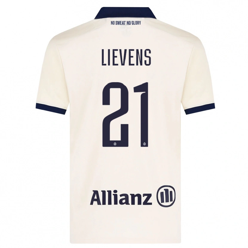 Danxen Uomo Maglia Caitlin Lievens #21 Beige Nero Kit Gara Away 2026/27 Maglietta