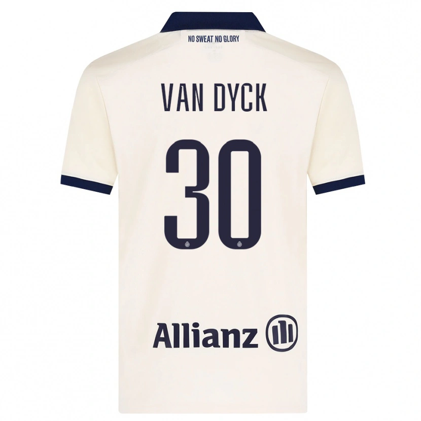 Danxen Uomo Maglia Nell Van Dyck #30 Beige Nero Kit Gara Away 2026/27 Maglietta