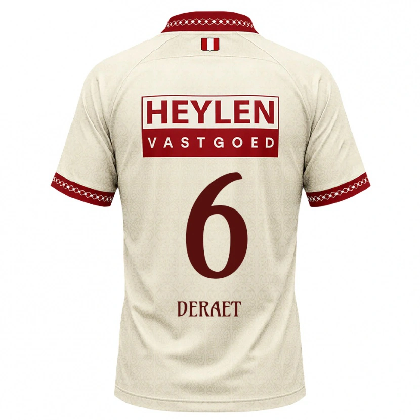 Danxen Uomo Maglia Xavi Deraet #6 Beige Rosso Kit Gara Away 2026/27 Maglietta