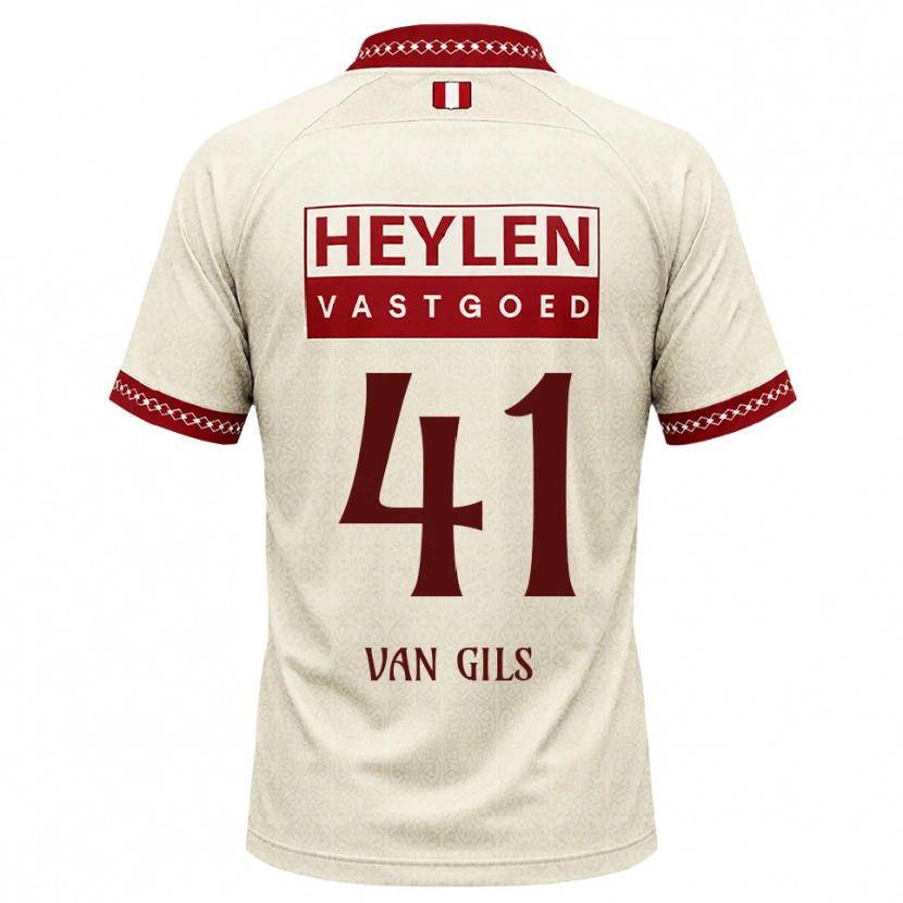 Danxen Uomo Maglia Mathis Van Gils #41 Beige Rosso Kit Gara Away 2026/27 Maglietta