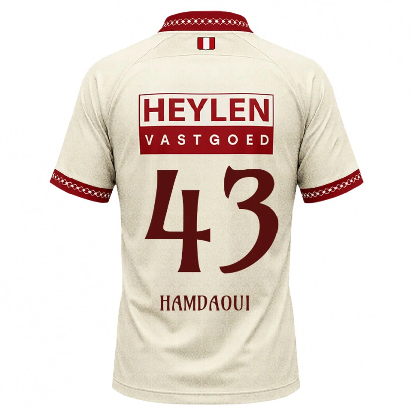 Danxen Uomo Maglia Youssef Hamdaoui #43 Beige Rosso Kit Gara Away 2026/27 Maglietta