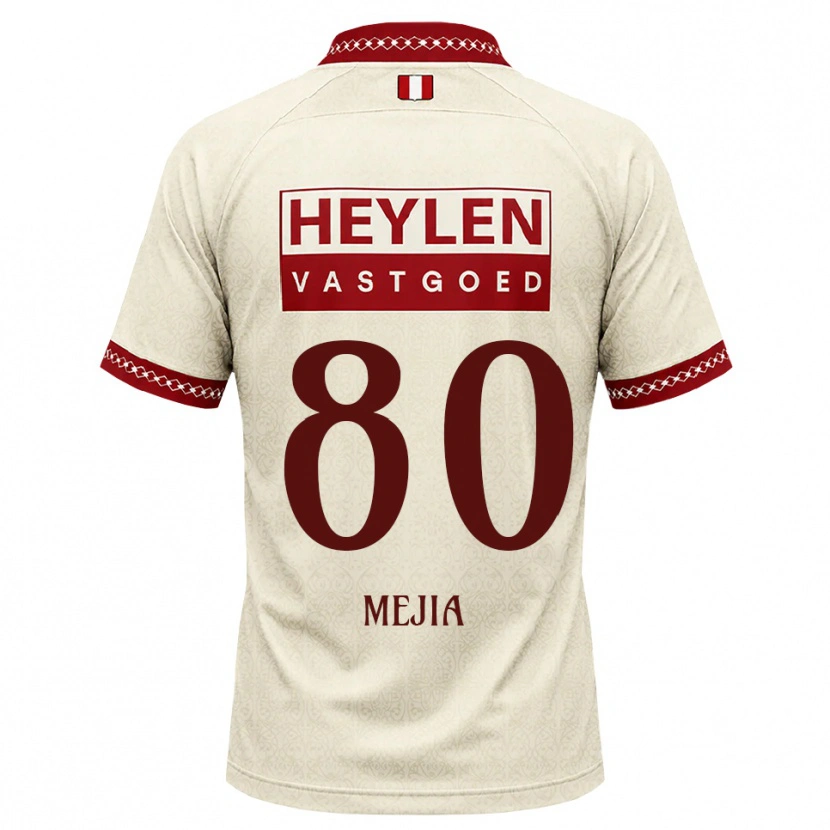 Danxen Uomo Maglia Carlos Mejia #80 Beige Rosso Kit Gara Away 2026/27 Maglietta