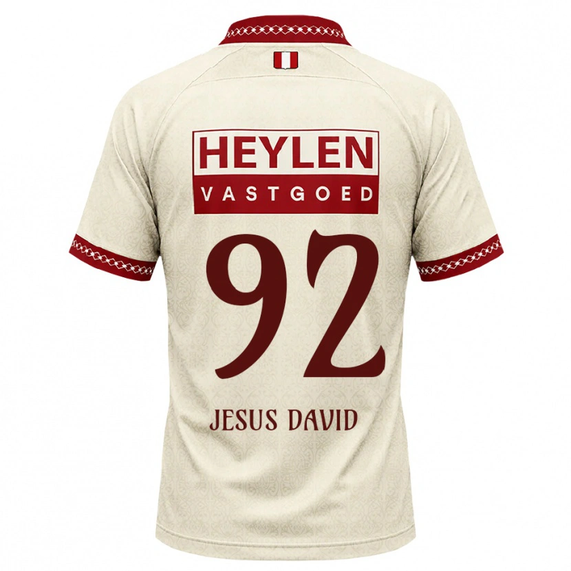 Danxen Uomo Maglia Gabriel Jesus David #92 Beige Rosso Kit Gara Away 2026/27 Maglietta