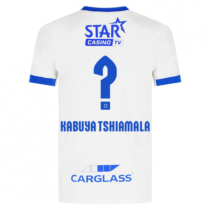 Danxen Uomo Maglia Lino Kabuya Tshiamala #0 Bianco Blu Kit Gara Away 2026/27 Maglietta