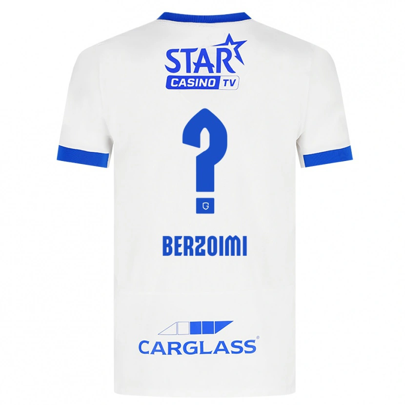 Danxen Uomo Maglia Mohamed Berzoimi #0 Bianco Blu Kit Gara Away 2026/27 Maglietta