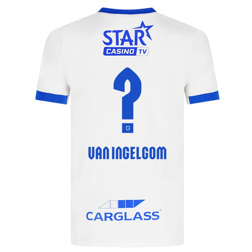 Danxen Uomo Maglia Tijn Van Ingelgom #0 Bianco Blu Kit Gara Away 2026/27 Maglietta