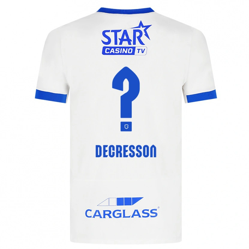 Danxen Uomo Maglia Lino Decresson #0 Bianco Blu Kit Gara Away 2026/27 Maglietta