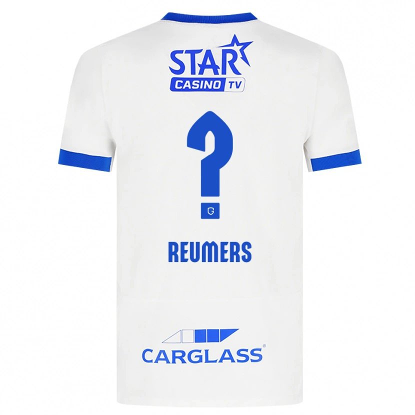 Danxen Uomo Maglia Alexander Reumers #0 Bianco Blu Kit Gara Away 2026/27 Maglietta