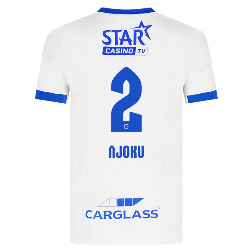 Danxen Uomo Maglia Junior Njoku #2 Bianco Blu Kit Gara Away 2026/27 Maglietta