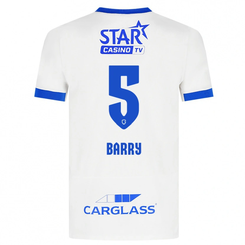 Danxen Uomo Maglia Alpha Barry #5 Bianco Blu Kit Gara Away 2026/27 Maglietta