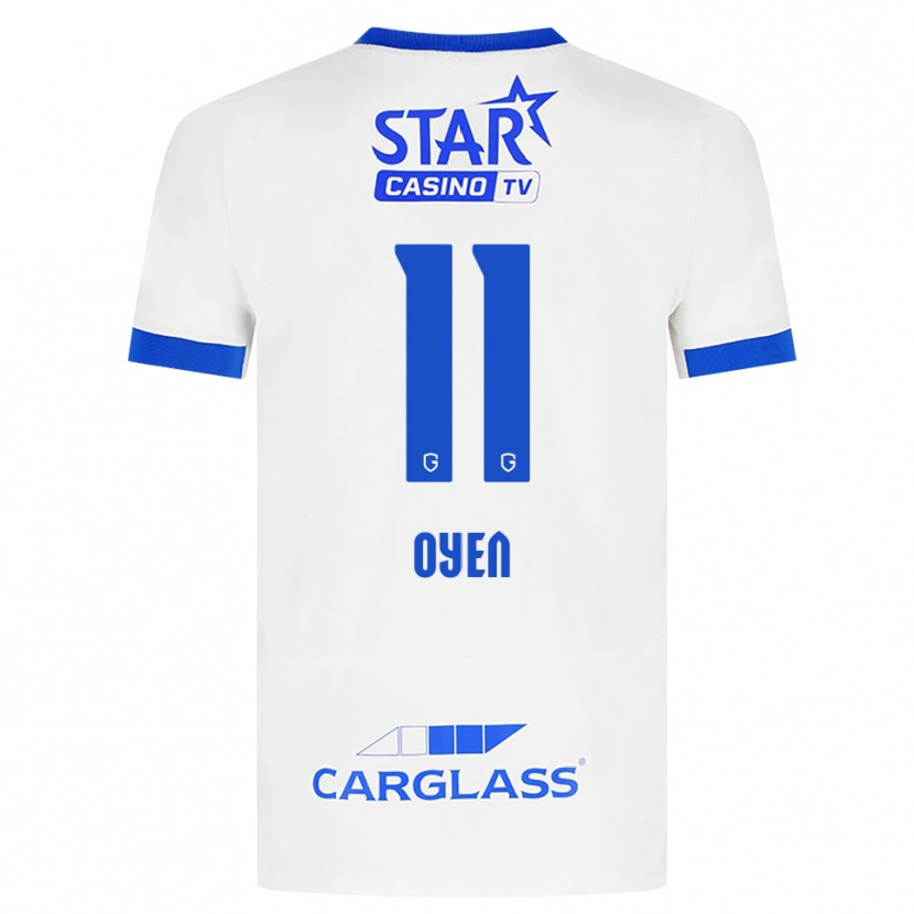 Danxen Uomo Maglia Luca Oyen #11 Bianco Blu Kit Gara Away 2026/27 Maglietta