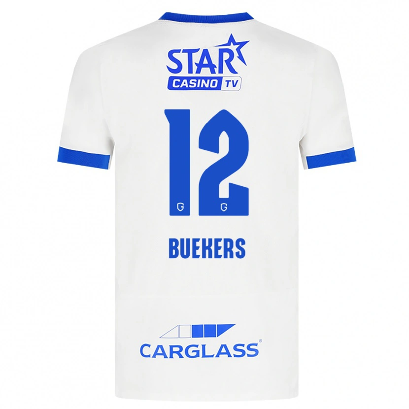 Danxen Uomo Maglia Maxime Buekers #12 Bianco Blu Kit Gara Away 2026/27 Maglietta