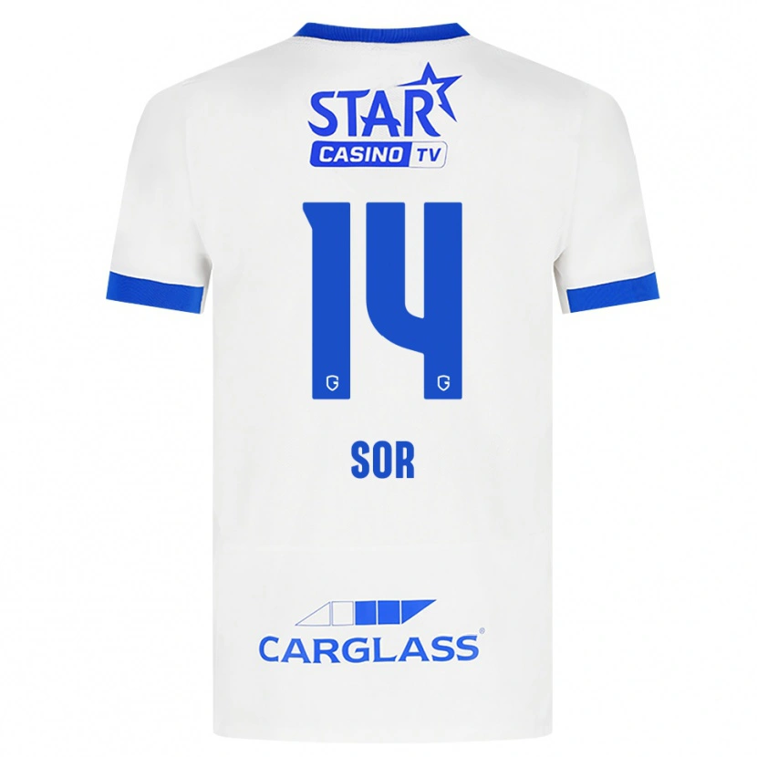 Danxen Uomo Maglia Yira Sor #14 Bianco Blu Kit Gara Away 2026/27 Maglietta