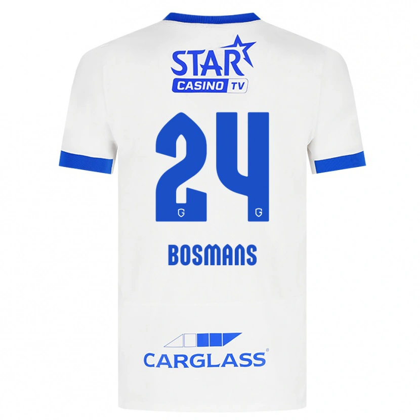 Danxen Uomo Maglia Pia Bosmans #24 Bianco Blu Kit Gara Away 2026/27 Maglietta