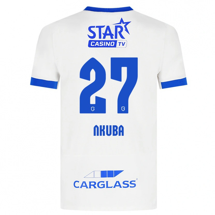 Danxen Uomo Maglia Ken Nkuba #27 Bianco Blu Kit Gara Away 2026/27 Maglietta