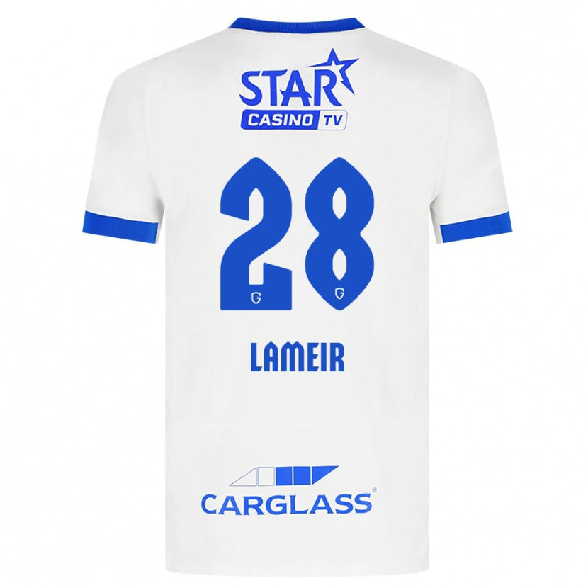 Danxen Uomo Maglia Tess Lameir #28 Bianco Blu Kit Gara Away 2026/27 Maglietta