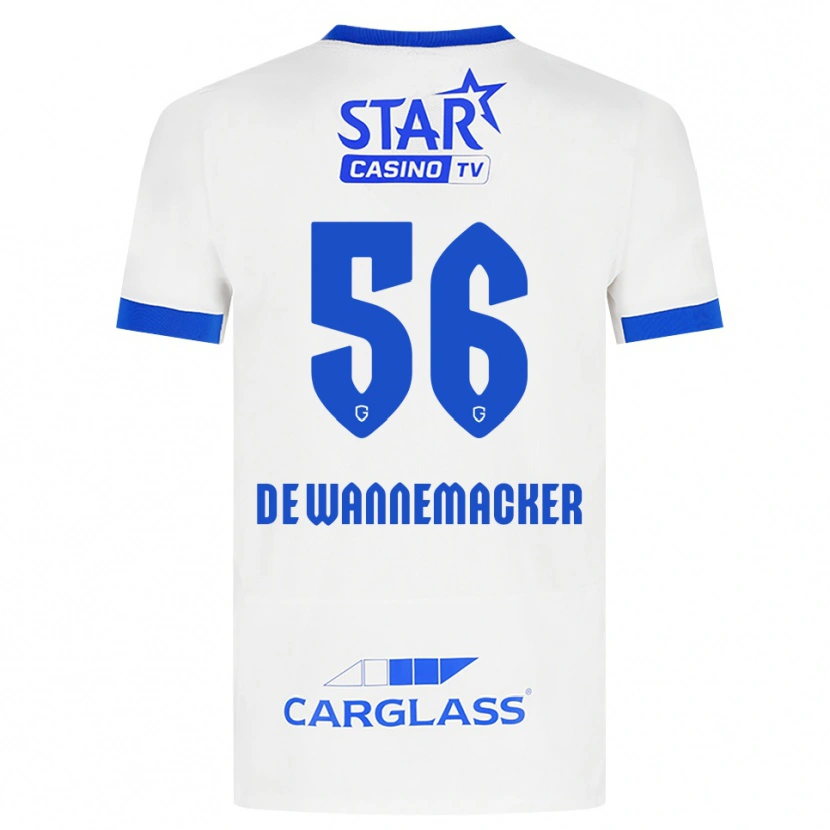 Danxen Uomo Maglia August De Wannemacker #56 Bianco Blu Kit Gara Away 2026/27 Maglietta