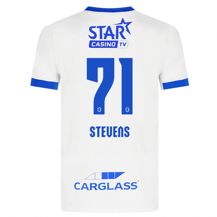 Danxen Uomo Maglia Brent Stevens #71 Bianco Blu Kit Gara Away 2026/27 Maglietta