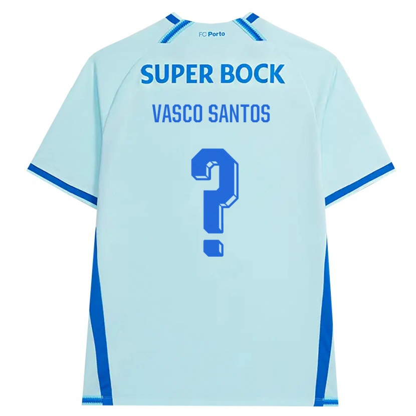 Danxen Uomo Maglia Vasco Santos #0 Azzurro Chiaro Blu Kit Gara Third 2026/27 Maglietta