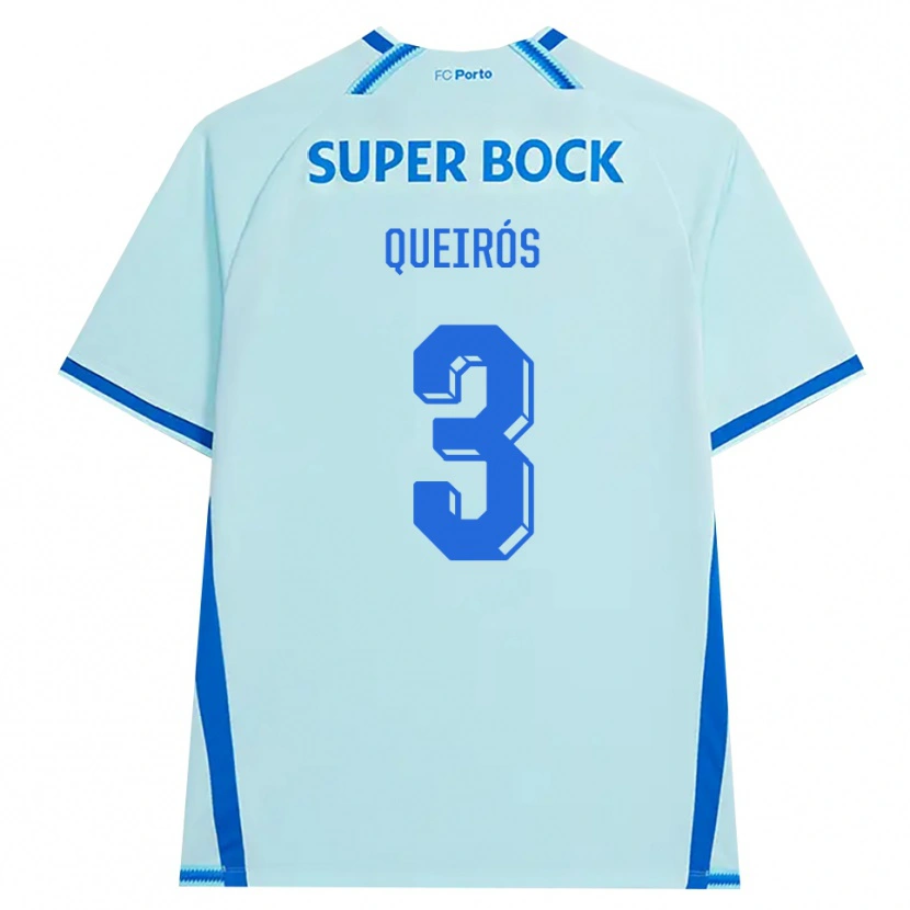 Danxen Uomo Maglia Mariana Queirós #3 Azzurro Chiaro Blu Kit Gara Third 2026/27 Maglietta