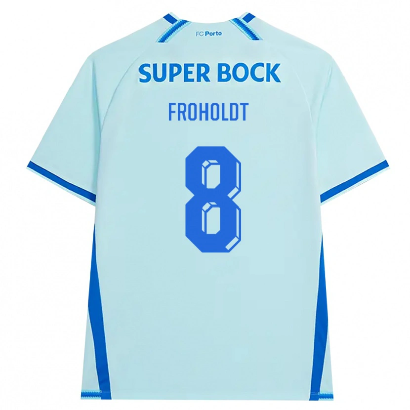 Danxen Uomo Maglia Victor Froholdt #8 Azzurro Chiaro Blu Kit Gara Third 2026/27 Maglietta