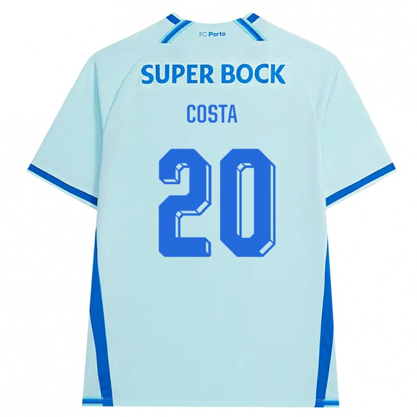 Danxen Uomo Maglia Alberto Costa #20 Azzurro Chiaro Blu Kit Gara Third 2026/27 Maglietta