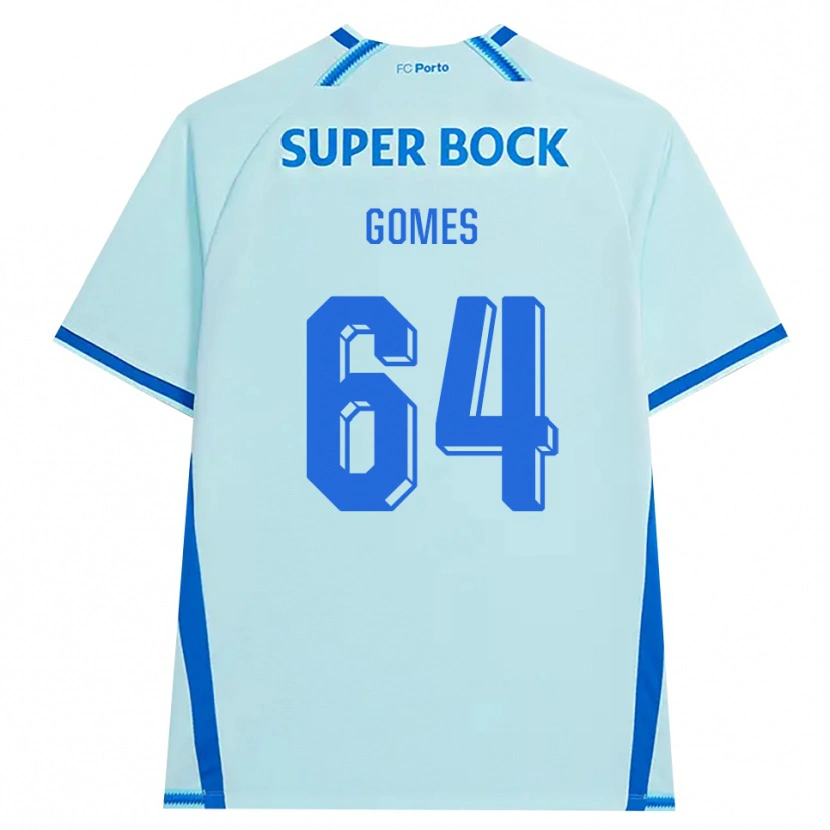 Danxen Uomo Maglia Luís Gomes #64 Azzurro Chiaro Blu Kit Gara Third 2026/27 Maglietta