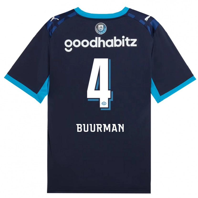Danxen Uomo Maglia Veerle Buurman #4 Blu Dodger Blu Reale Kit Gara Third 2026/27 Maglietta