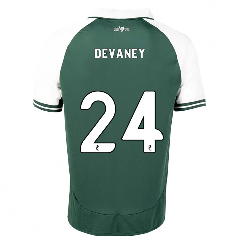 Danxen Uomo Maglia Jacob Devaney #24 Bianco Verde Marino Kit Gara Home 2026/27 Maglietta
