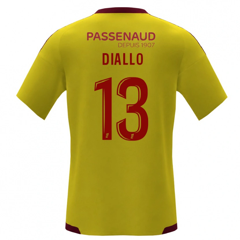 Danxen Uomo Maglia Habib Diallo #13 Giallo Rosso Verde Kit Gara Away 2026/27 Maglietta
