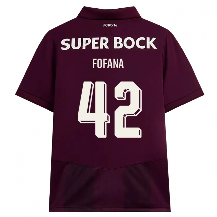 Danxen Uomo Maglia Seko Fofana #42 Borgogna Bianco Kit Gara Away 2026/27 Maglietta