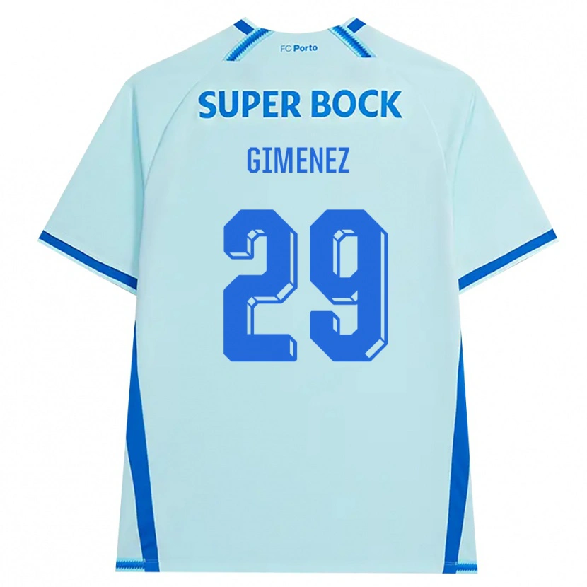 Danxen Uomo Maglia Santiago Gimenez #29 Azzurro Chiaro Blu Kit Gara Third 2026/27 Maglietta