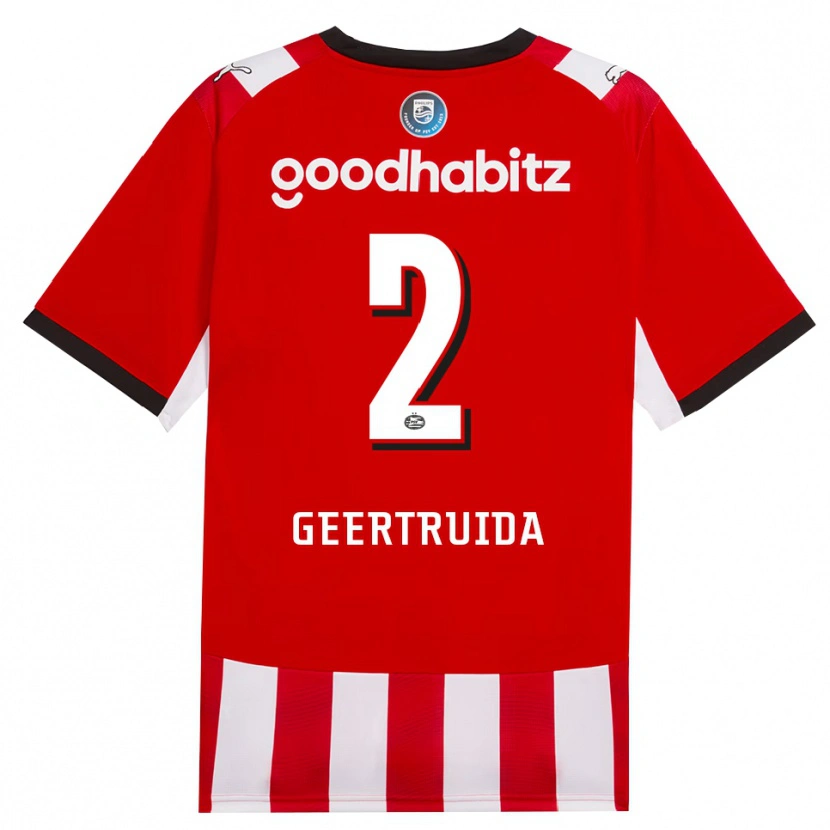 Danxen Uomo Maglia Lutsharel Geertruida #2 Rosso Bianco Nero Kit Gara Home 2026/27 Maglietta