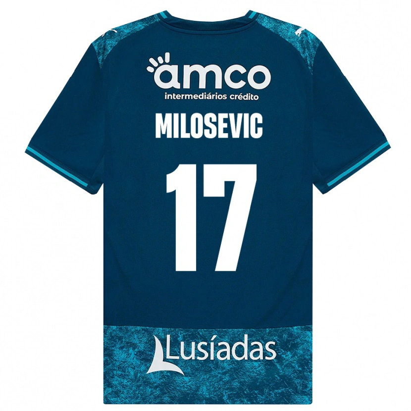 Danxen Uomo Maglia Jovan Milosevic #17 Grigioardesiascuro Verdeacqua Kit Gara Away 2026/27 Maglietta