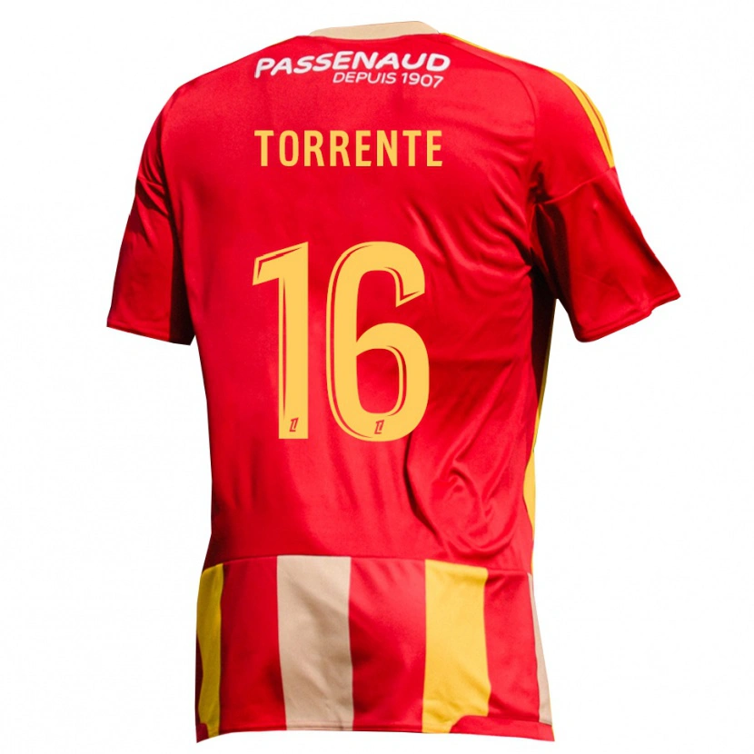 Danxen Uomo Maglia Raúl Torrente #16 Giallo Rosso Verde Kit Gara Home 2026/27 Maglietta