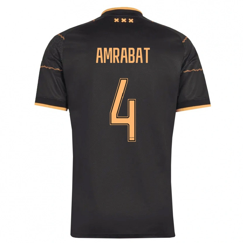 Danxen Uomo Maglia Sofyan Amrabat #4 Nero Arancione Kit Gara Away 2026/27 Maglietta