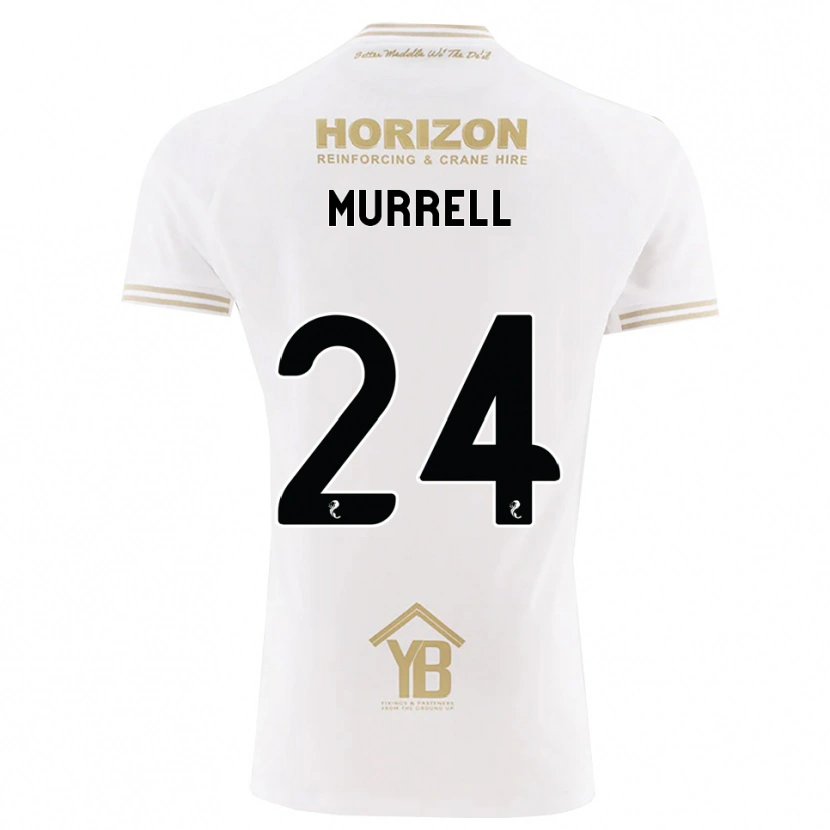 Danxen Donna Maglia Jacob Murrell #24 Bianco Giallo Kit Gara Away 2026/27 Maglietta