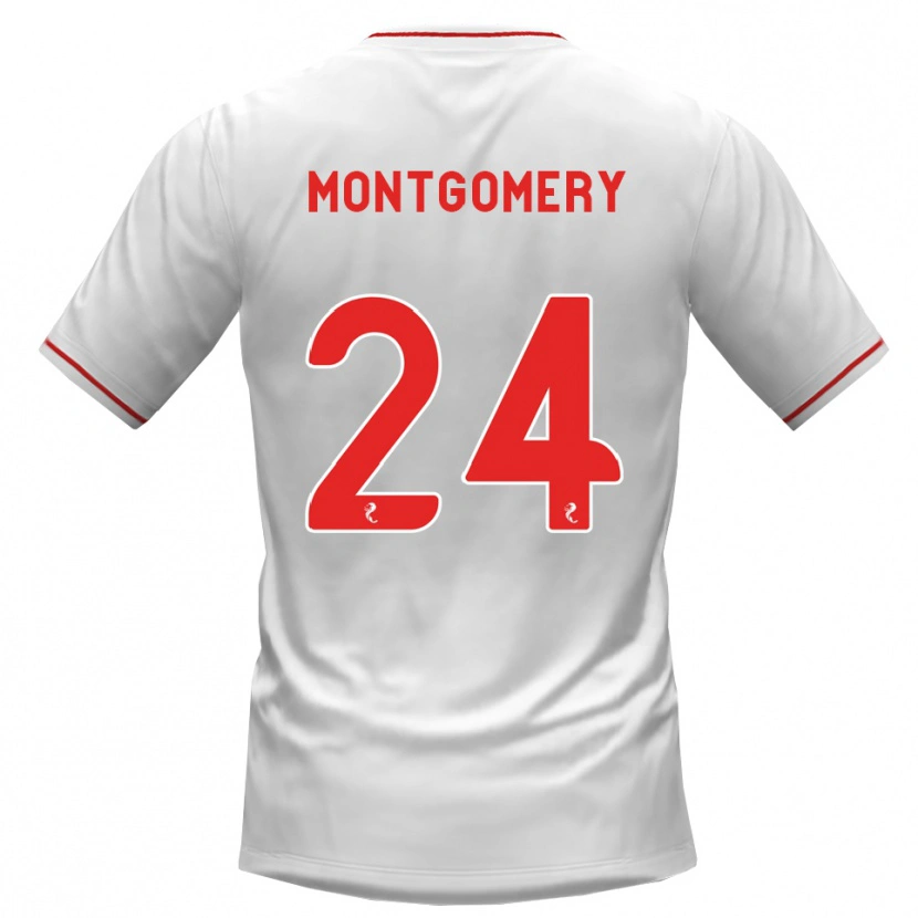 Danxen Donna Maglia Adam Montgomery #24 Rosso Bianco Kit Gara Away 2026/27 Maglietta