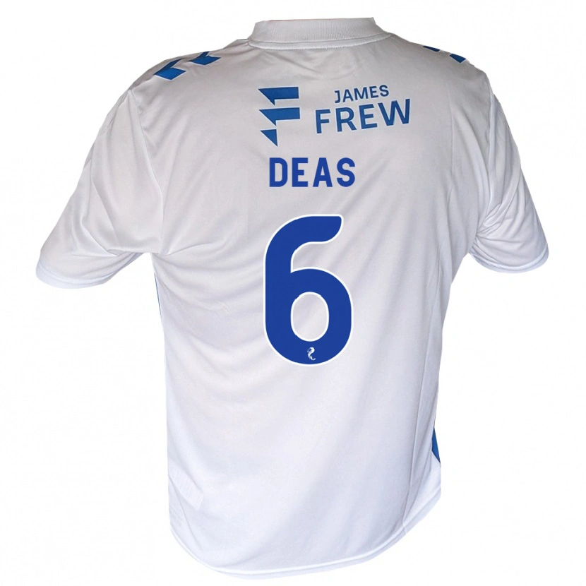 Danxen Donna Maglia Robbie Deas #6 Bianco Blu Reale Kit Gara Home 2026/27 Maglietta