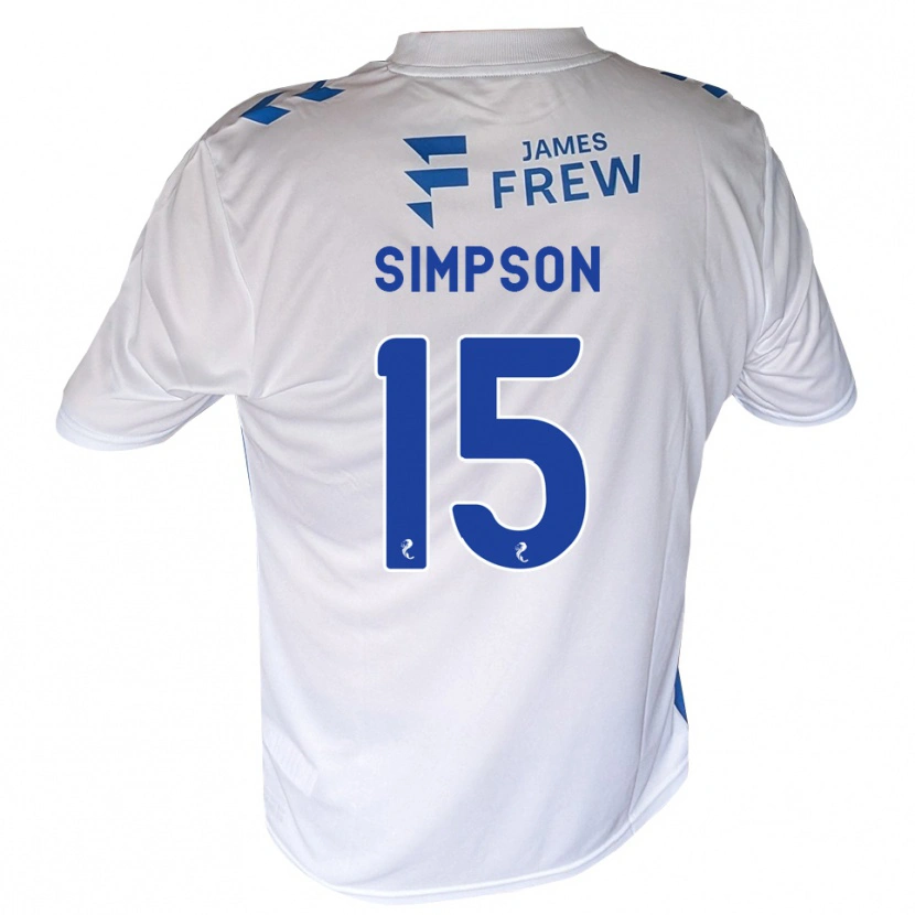 Danxen Donna Maglia Noah Simpson #15 Bianco Blu Reale Kit Gara Home 2026/27 Maglietta
