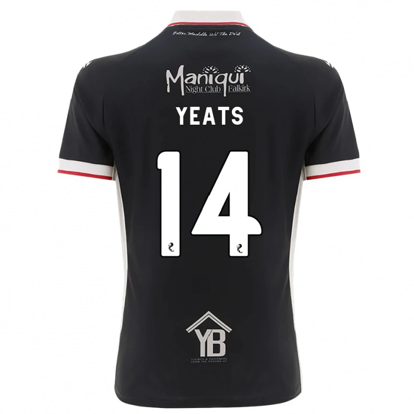 Danxen Donna Maglia Finn Yeats #14 Nero Bianco Rosso Kit Gara Home 2026/27 Maglietta