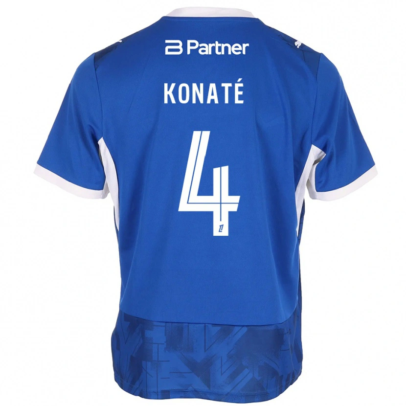 Danxen Donna Maglia Djibril Konaté #4 Blu Medio Bianco Kit Gara Home 2026/27 Maglietta
