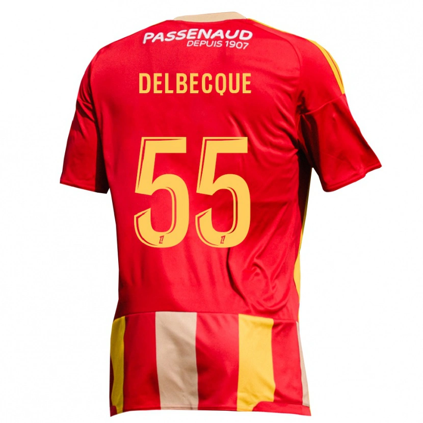 Danxen Donna Maglia Augustin Delbecque #55 Giallo Rosso Verde Kit Gara Home 2026/27 Maglietta