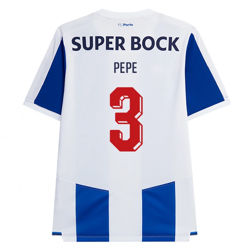 Danxen Donna Maglia Pepe #3 Blu Bianco Rosso Kit Gara Home 2026/27 Maglietta