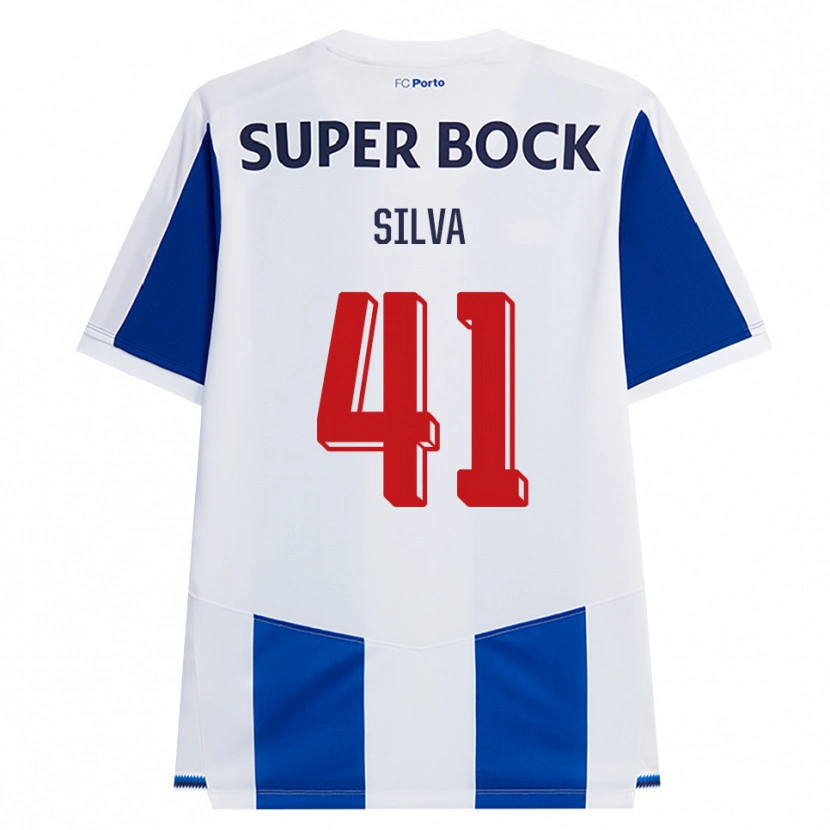 Danxen Donna Maglia Gonçalo Silva #41 Blu Bianco Rosso Kit Gara Home 2026/27 Maglietta