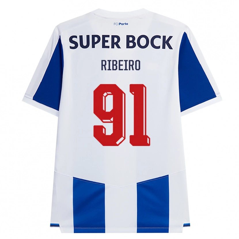 Danxen Donna Maglia Gonçalo Ribeiro #91 Blu Bianco Rosso Kit Gara Home 2026/27 Maglietta