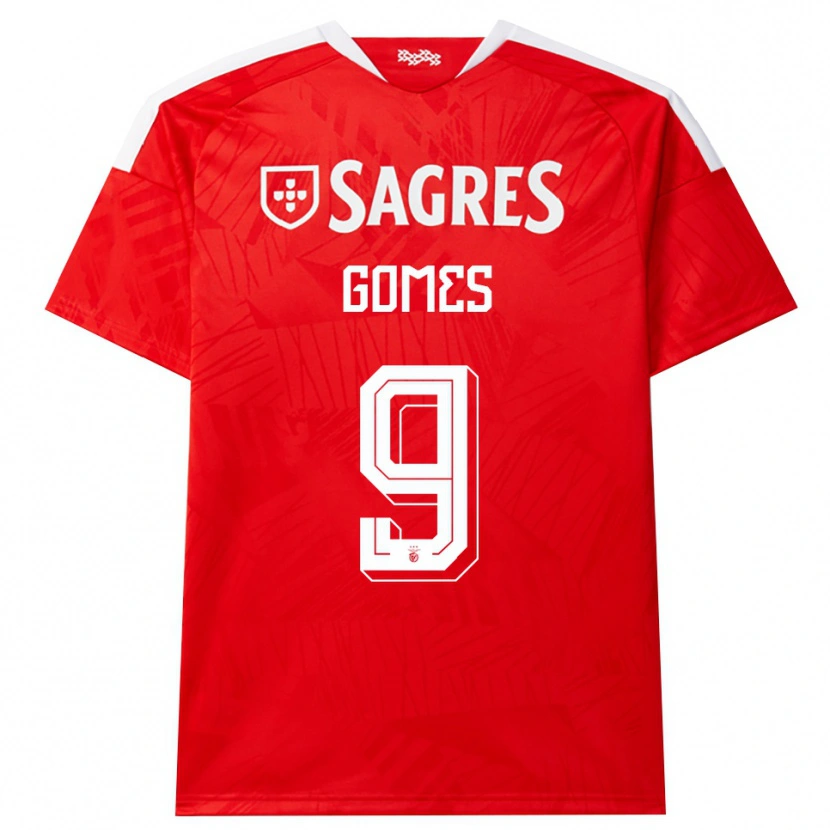 Danxen Donna Maglia Martim Gomes #9 Rosso Bianco Giallo Kit Gara Home 2026/27 Maglietta