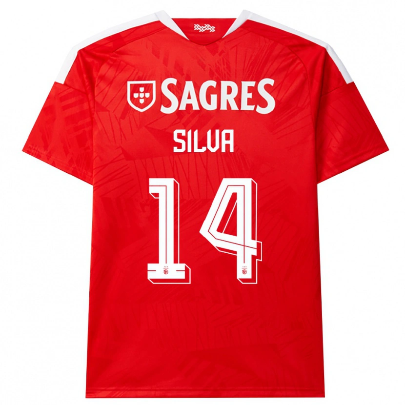 Danxen Donna Maglia Gonçalo Silva #14 Rosso Bianco Giallo Kit Gara Home 2026/27 Maglietta